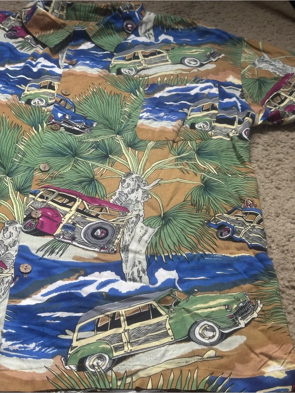 Tropical Print Short-Sleeve Shirt - PACIFIC BLUE USA brand  2XL